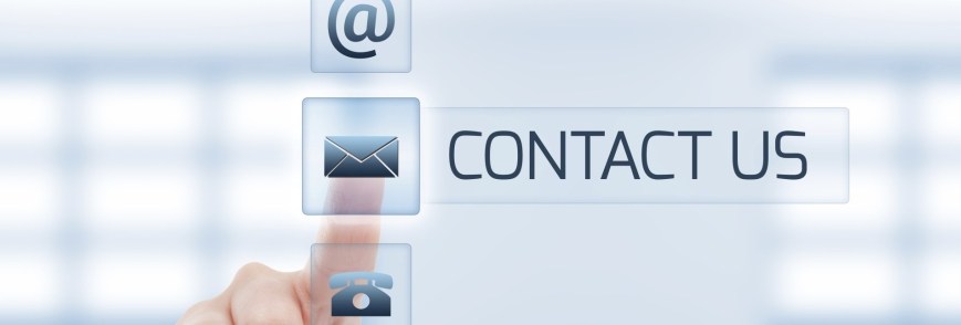 Contact us concept using woman's hand